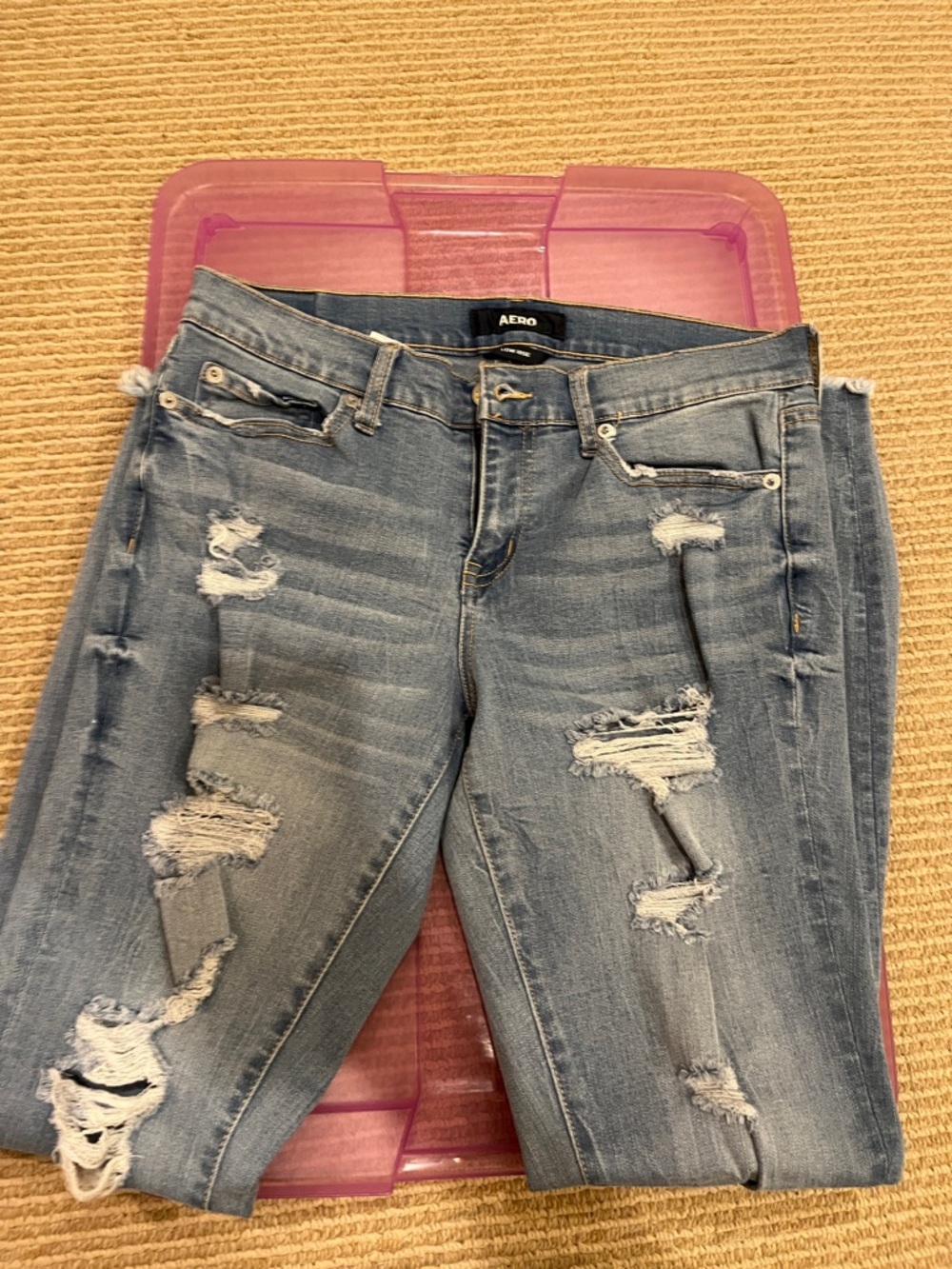 Aeropostale Light Blue Distressed Skinny Jeans